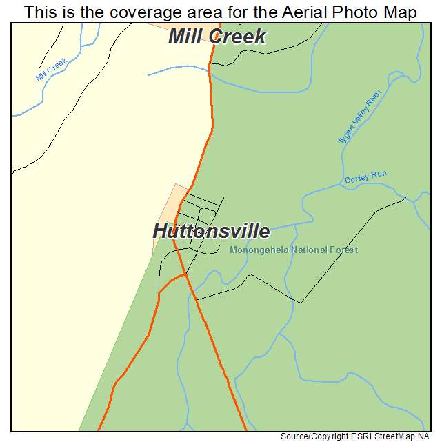 Huttonsville, WV location map 