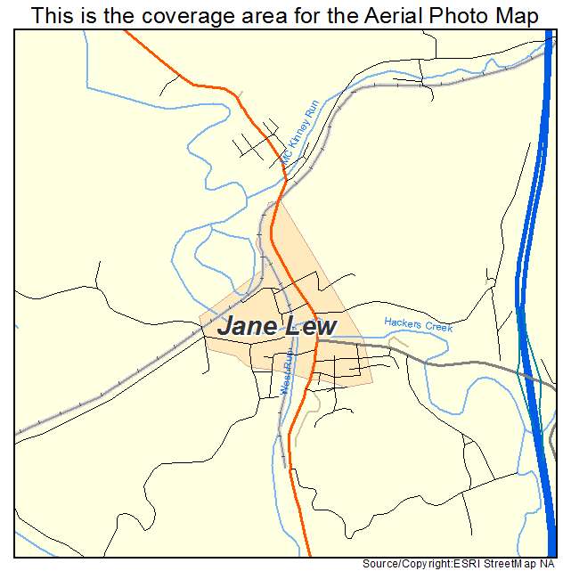 Jane Lew, WV location map 