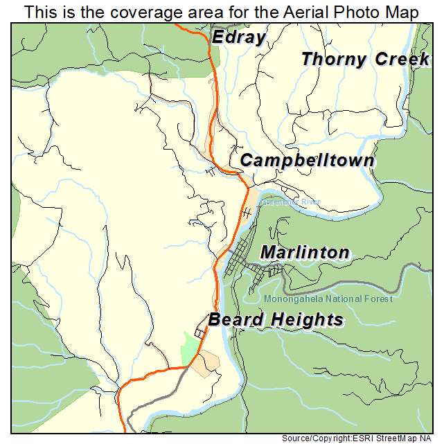 Marlinton, WV location map 