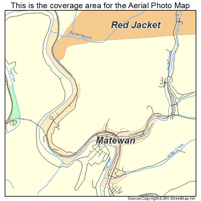 Aerial Photography Map of Matewan, WV West Virginia