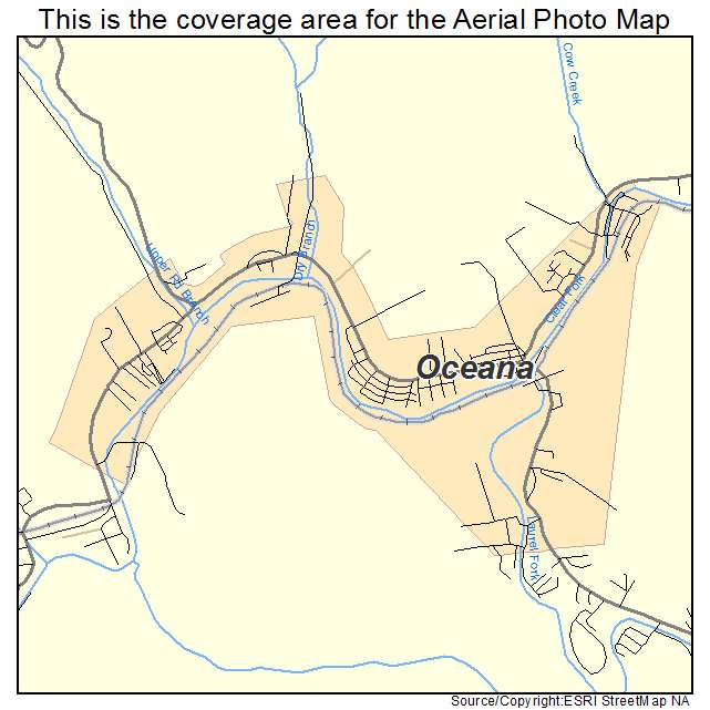 Oceana, WV location map 