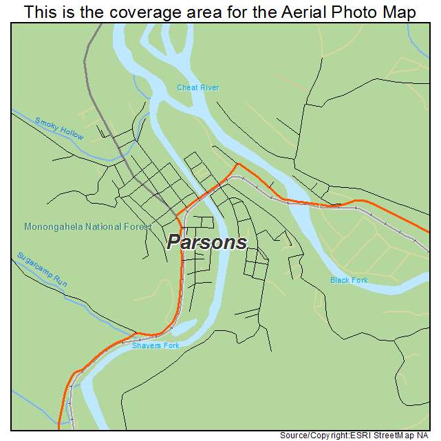 Parsons, WV location map 