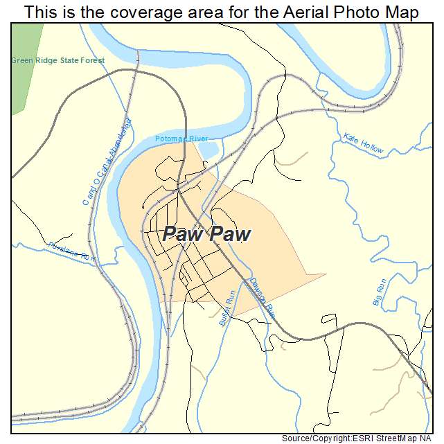 Paw Paw, WV location map 