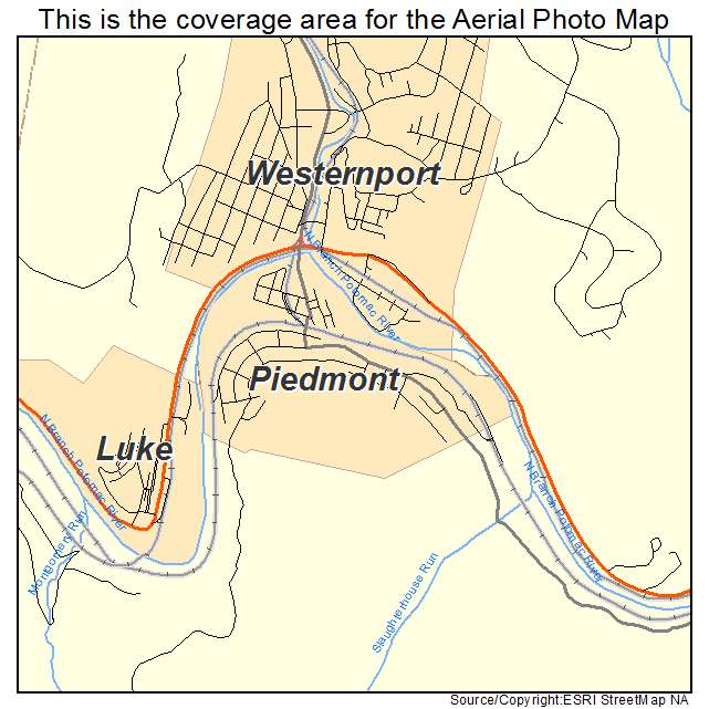 Piedmont, WV location map 