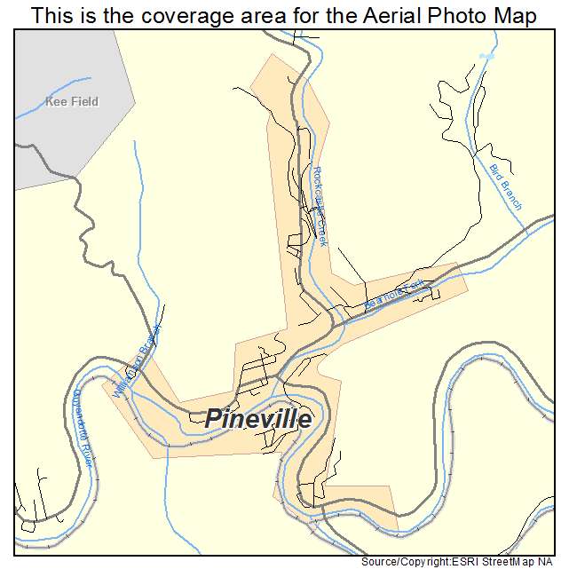 Pineville, WV location map 