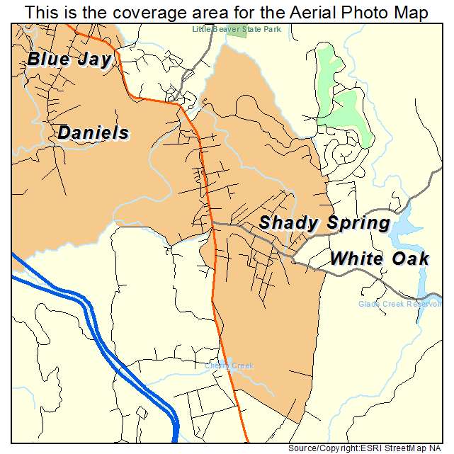 Shady Spring, WV location map 