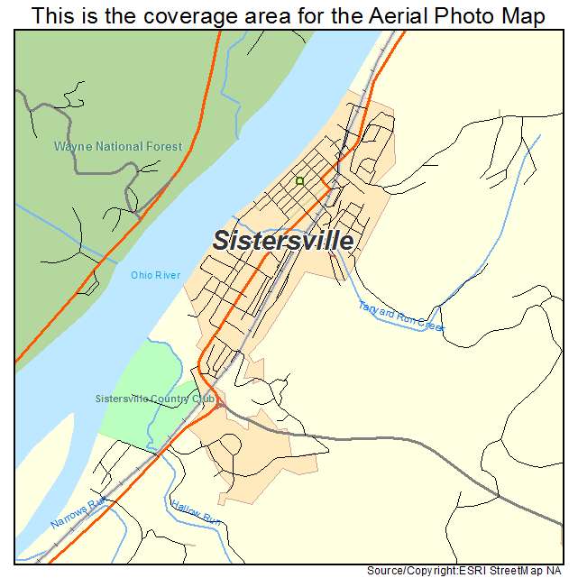 Sistersville, WV location map 
