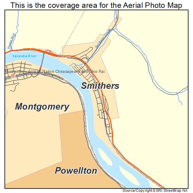 Smithers, WV location map 