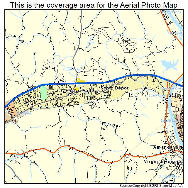 Teays Valley, WV location map 