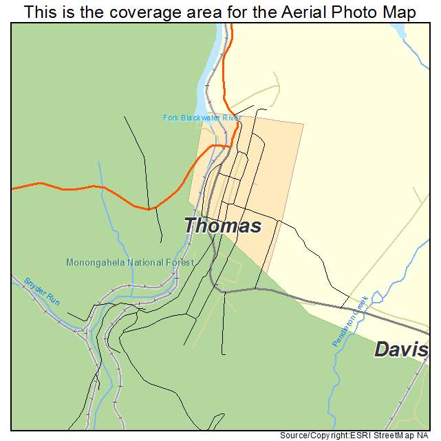 Thomas, WV location map 