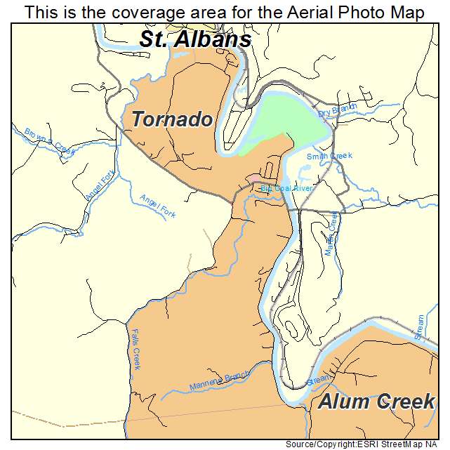 Tornado, WV location map 