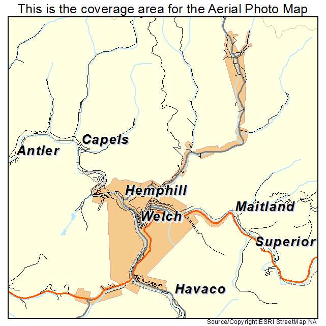 Welch, WV location map 