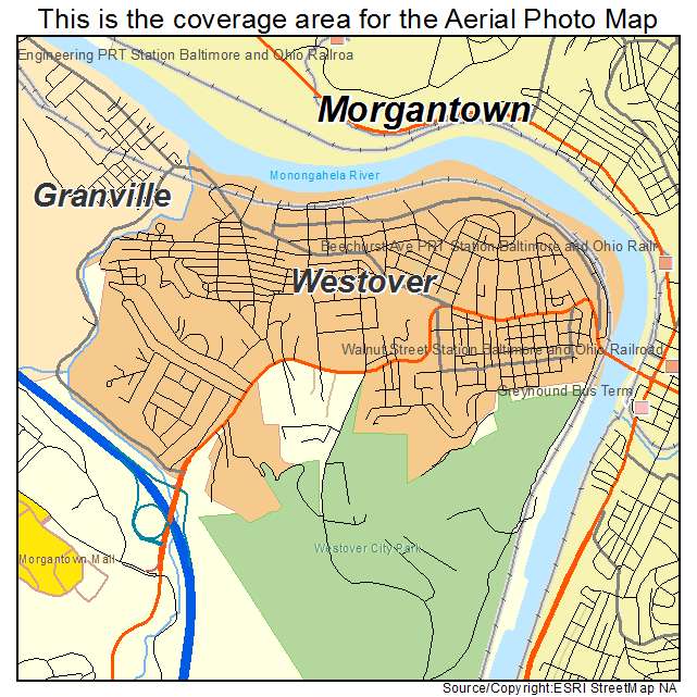 Westover, WV location map 
