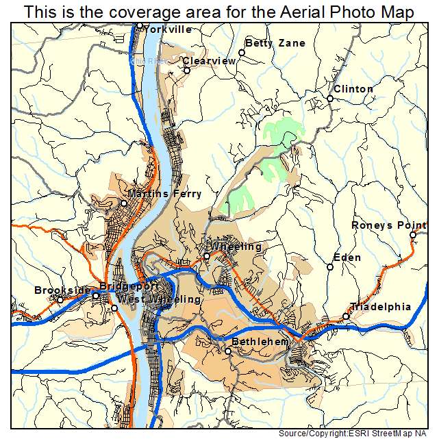 Wheeling, WV location map 