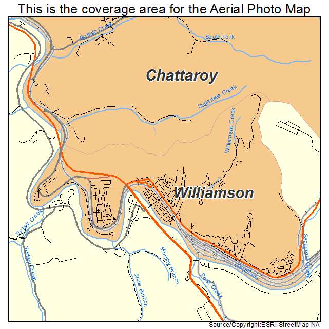 Williamson, WV location map 