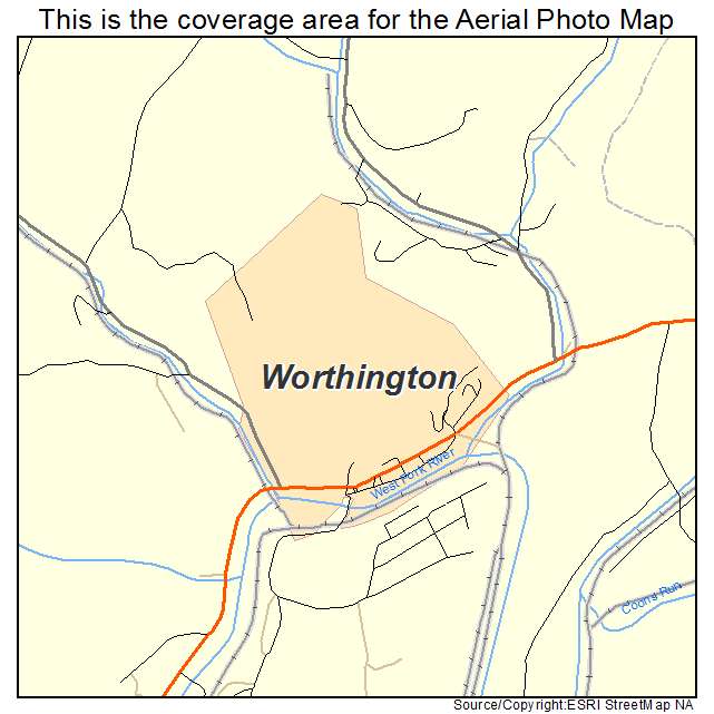 Worthington, WV location map 