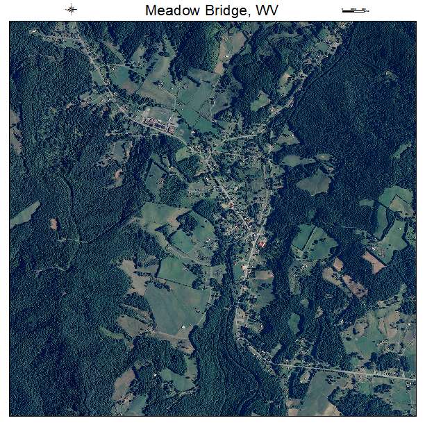Meadow Bridge, WV air photo map