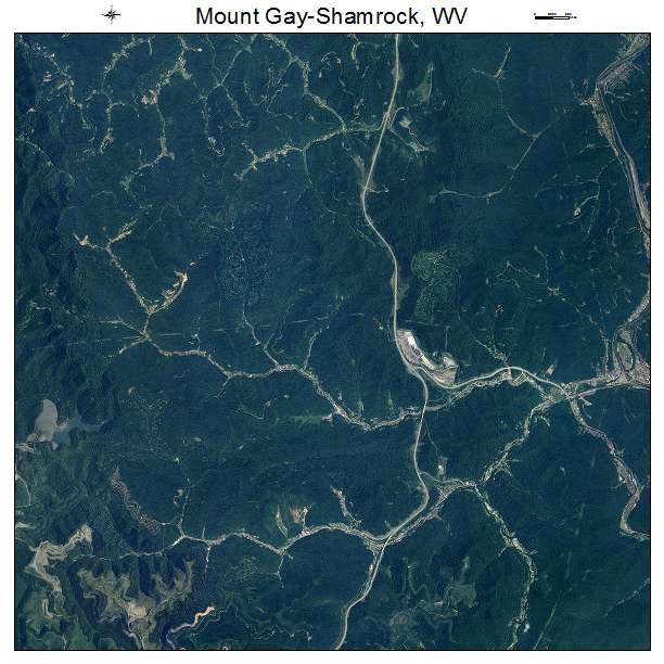 Mount Gay Shamrock, WV air photo map