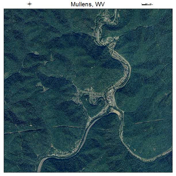 Mullens, WV air photo map