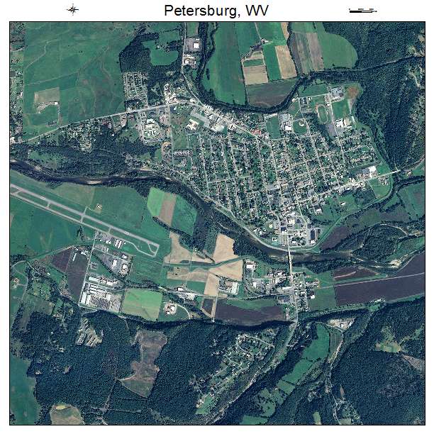 Petersburg, WV air photo map