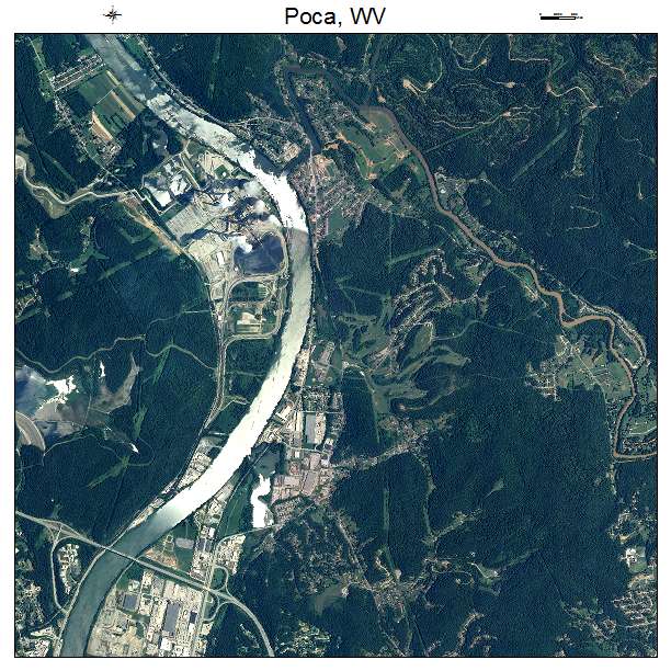 Poca, WV air photo map