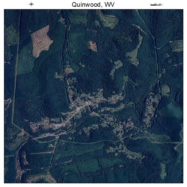 Quinwood, WV air photo map