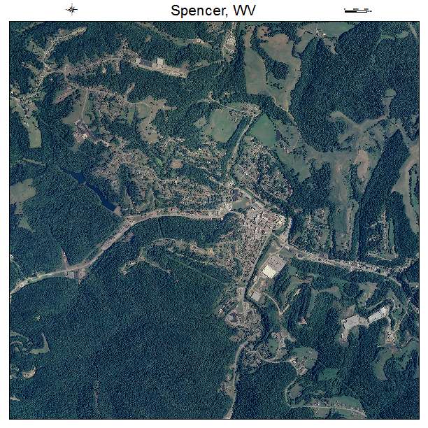 Spencer, WV air photo map