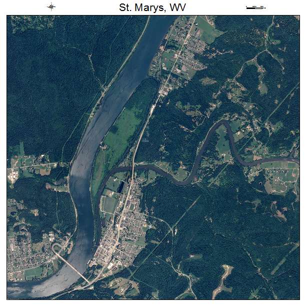 St Marys, WV air photo map