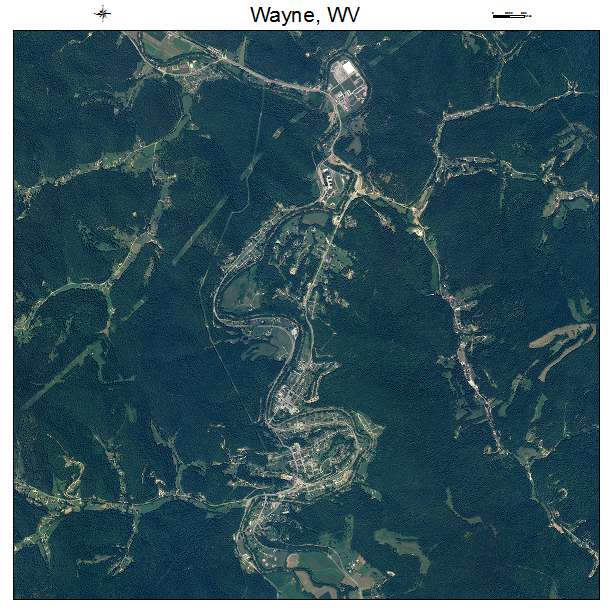 Wayne, WV air photo map