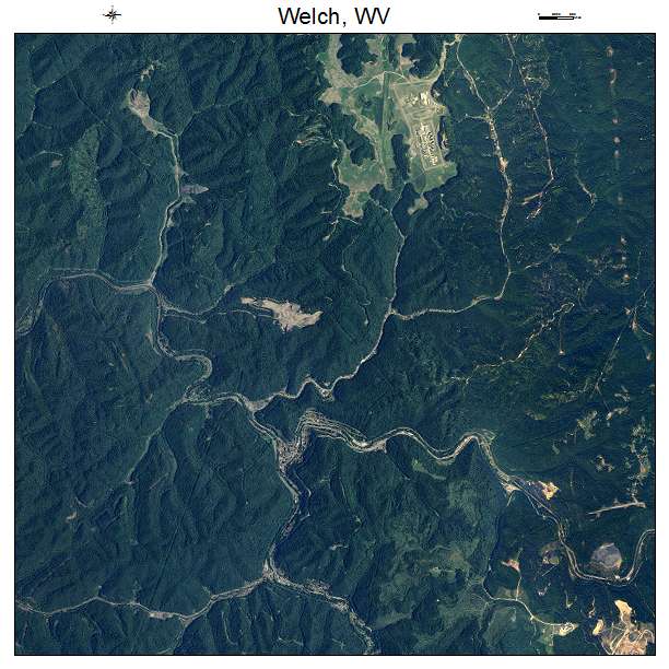 Welch, WV air photo map