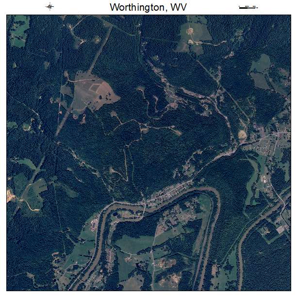 Worthington, WV air photo map