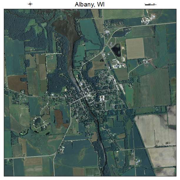 Albany, WI air photo map