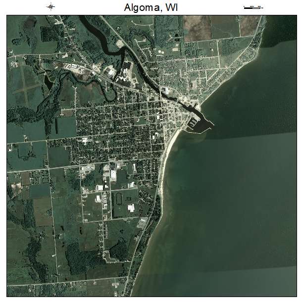 Algoma, WI air photo map