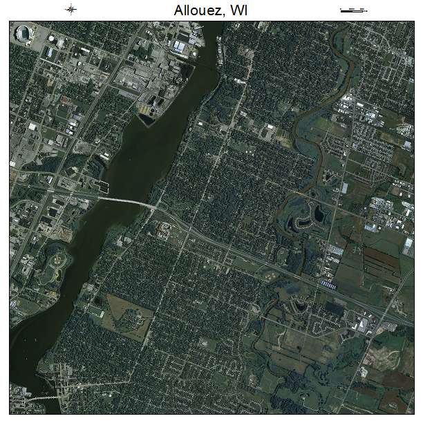 Allouez, WI air photo map