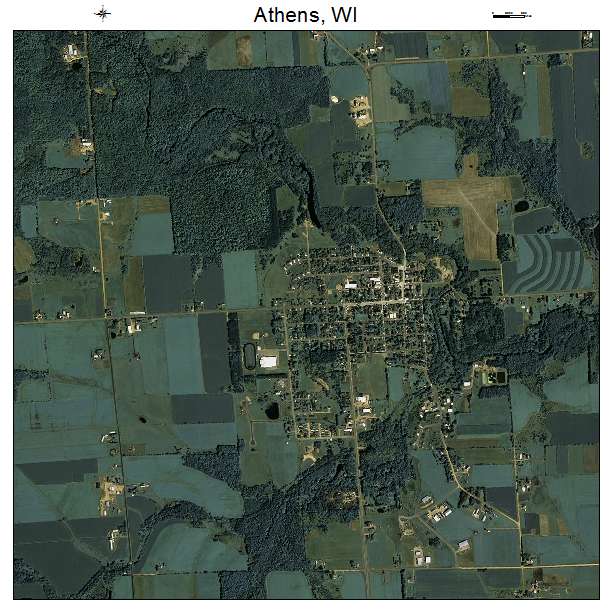 Athens, WI air photo map