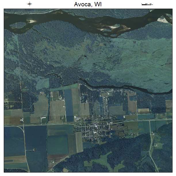 Avoca, WI air photo map