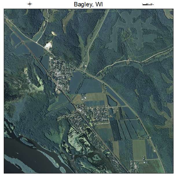 Bagley, WI air photo map