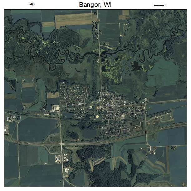 Bangor, WI air photo map