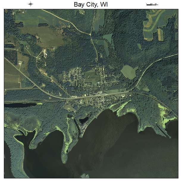 Bay City, WI air photo map