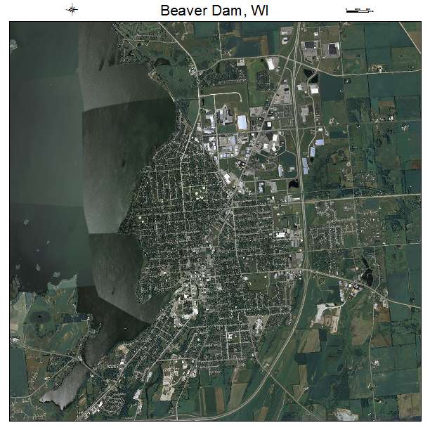 Beaver Dam, WI air photo map
