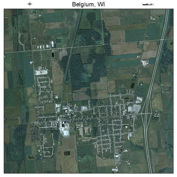 Belgium, WI air photo map
