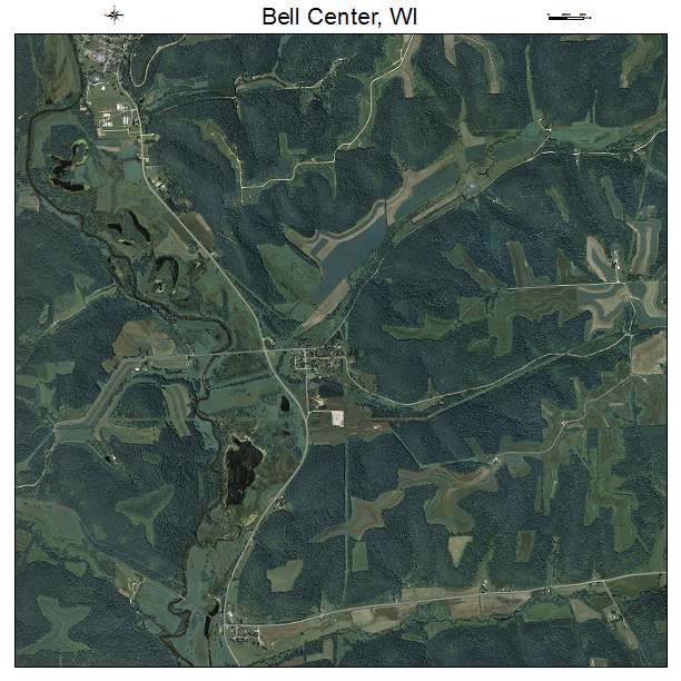 Bell Center, WI air photo map