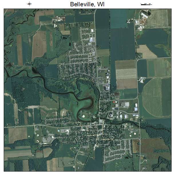Belleville, WI air photo map