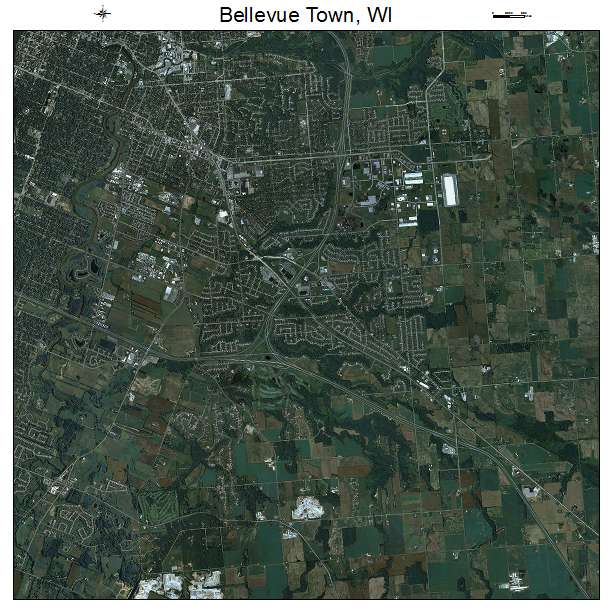 Bellevue Town, WI air photo map