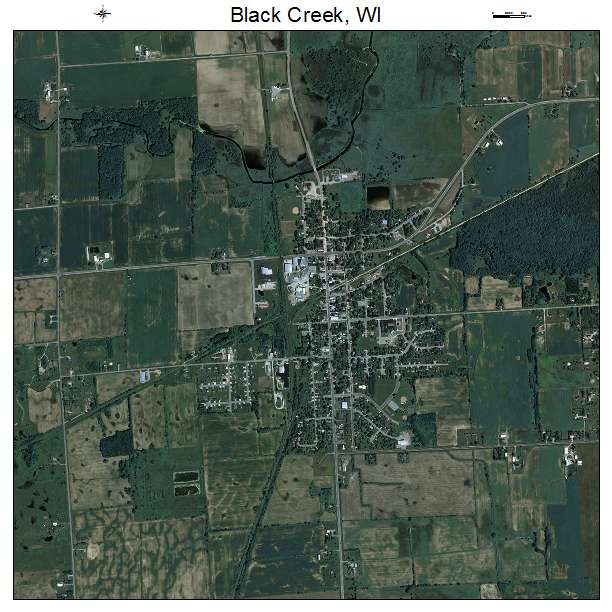 Black Creek, WI air photo map