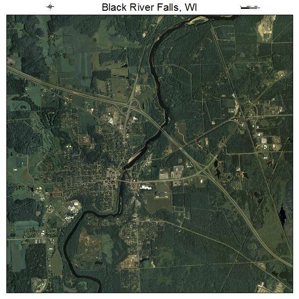 Black River Falls, WI air photo map