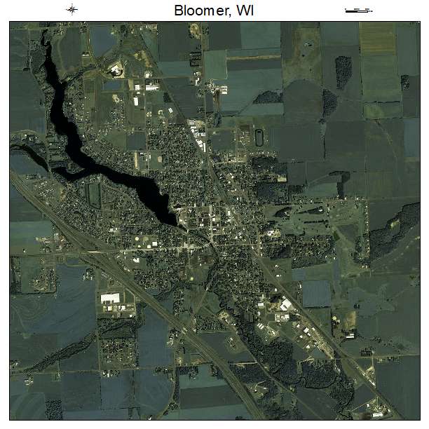 Bloomer, WI air photo map