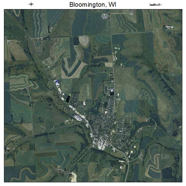 Bloomington, WI air photo map