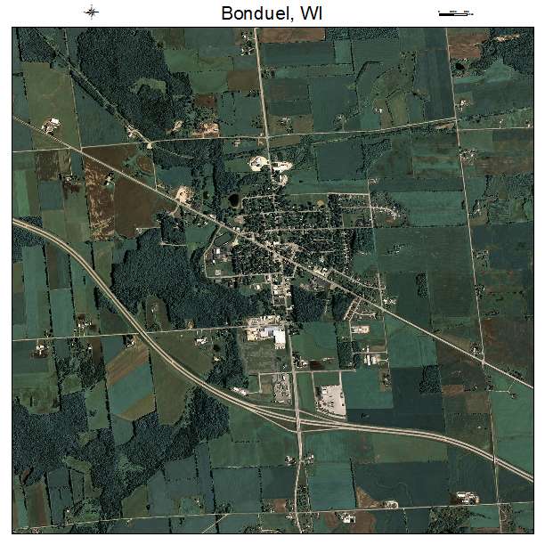 Bonduel, WI air photo map