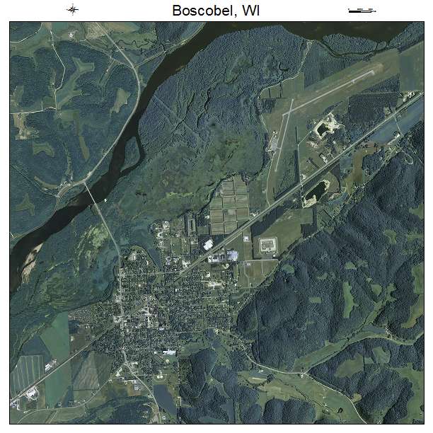 Boscobel, WI air photo map